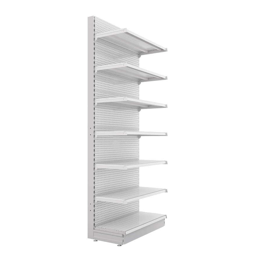 2400h Single-Sided Gondola Shelving Bay with Perforated Back Panels