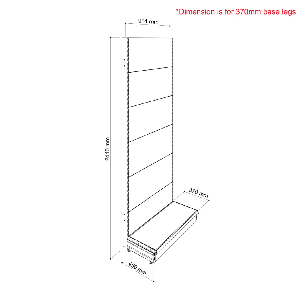 2400h Single-Sided Gondola Shelving Bay with Perforated Back Panels