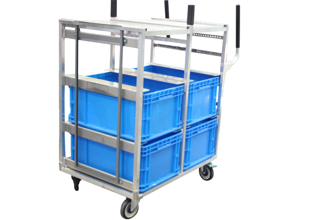 Aluminum Ladder Cart / Trolley for Supermarket Goods Replenishment