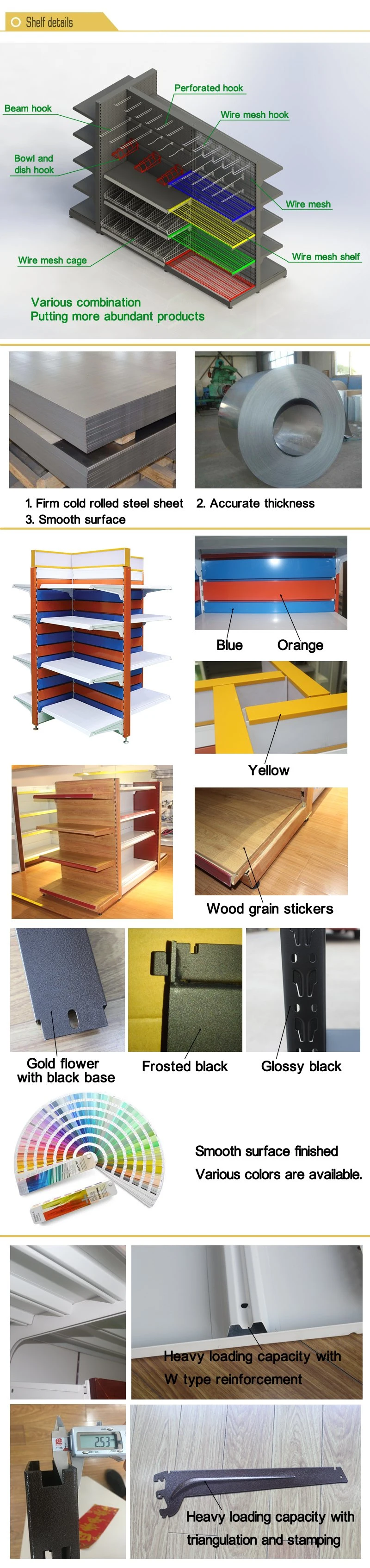 Double Side Metal Hypermarket Store Display Gondola Rack